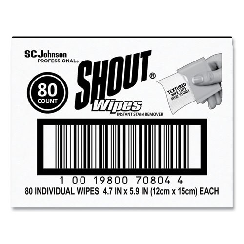Wipe & Go Instant Stain Remover, 4.7 X 5.9, 80 Packets/carton