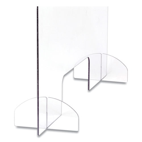 Portable Acrylic Sneeze Guard With Document Pass Through, 28.5 X 1.5 X 33.25, Acrylic, Clear Portable Acrylic Sneeze Guard With Document Pass Through, 28.5 X 1.5 X 33.25, Acrylic, Clear