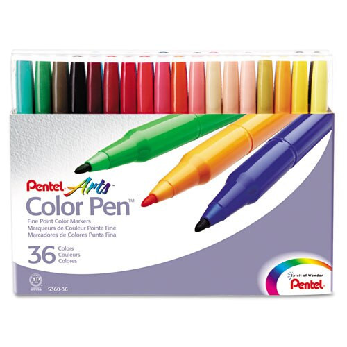 36-color Pen Set, Fine Bullet Tip, Assorted Colors, 36/set 36-color Pen Set, Fine Bullet Tip, Assorted Colors, 36/set
