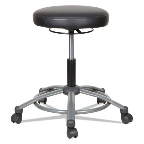 Height-adjustable Utility Stool, 31.10" Seat Height, Supports Up To 275 Lbs., Black Seat/black Back, Graphite Base Height-adjustable Utility Stool, 31.10" Seat Height, Supports Up To 275 Lbs., Black Seat/black Back, Graphite Base
