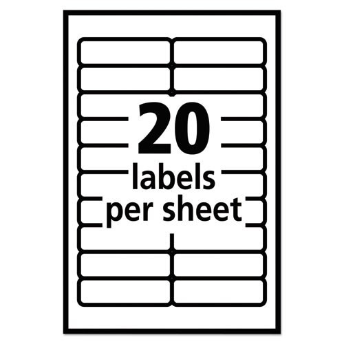 Removable Multi-use Labels, Inkjet/laser Printers, 0.5 X 1.75, White, 20/sheet, 42 Sheets/pack Removable Multi-use Labels, Inkjet/laser Printers, 0.5 X 1.75, White, 20/sheet, 42 Sheets/pack