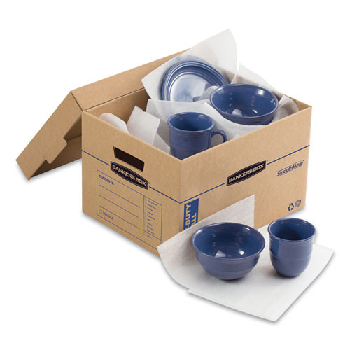Smoothmove Maximum Strength Moving Boxes, Small, Half Slotted Container (hsc), 15" X 15" X 12", Brown Kraft/blue, 8/pack Smoothmove Maximum Strength Moving Boxes, Small, Half Slotted Container (hsc), 15" X 15" X 12", Brown Kraft/blue, 8/pack
