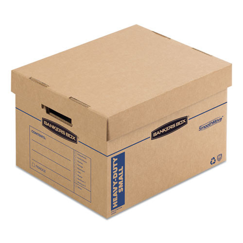 Smoothmove Maximum Strength Moving Boxes, Small, Half Slotted Container (hsc), 15" X 15" X 12", Brown Kraft/blue, 8/pack Smoothmove Maximum Strength Moving Boxes, Small, Half Slotted Container (hsc), 15" X 15" X 12", Brown Kraft/blue, 8/pack