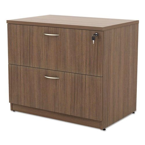 Alera Valencia Series Two-drawer Lateral File, 34w X 22.75d X 29.5h, Walnut Alera Valencia Series Two-drawer Lateral File, 34w X 22.75d X 29.5h, Walnut