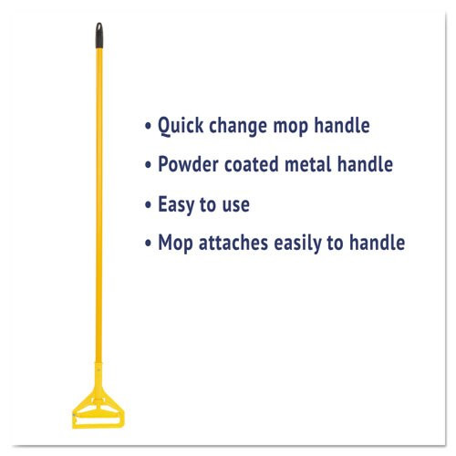 Quick Change Side-latch Plastic Mop Head Handle, 60" Aluminum Handle, Yellow Quick Change Side-latch Plastic Mop Head Handle, 60" Aluminum Handle, Yellow