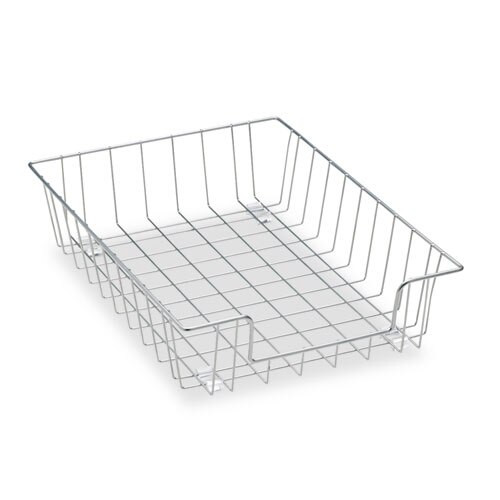 Wire Desk Tray Organizer, 1 Section, Letter Size Files, 10" X 14.13" X 3", Silver Wire Desk Tray Organizer, 1 Section, Letter Size Files, 10" X 14.13" X 3", Silver