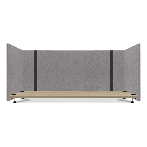 Adjustable Desk Screen With Returns, 48 To 78 X 29 X 26.5, Polyester/nylon, Gray Adjustable Desk Screen With Returns, 48 To 78 X 29 X 26.5, Polyester/nylon, Gray
