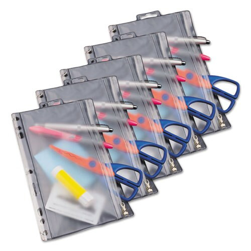 Zippered Ring Binder Pocket, 9 1/2 X 6, Clear Zippered Ring Binder Pocket, 9 1/2 X 6, Clear