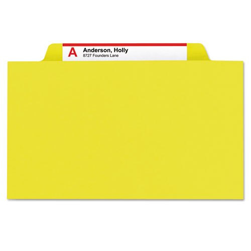 6-section Pressboard Top Tab Pocket-style Classification Folders With Safeshield Fasteners, 2 Dividers, Letter, Yellow, 10/bx 6-section Pressboard Top Tab Pocket-style Classification Folders With Safeshield Fasteners, 2 Dividers, Letter, Yellow, 10/bx
