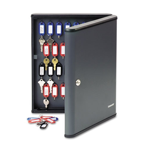 Security Key Cabinets, 60-key, Steel, Charcoal Gray, 12 X 2 3/8 X 14 3/4 Security Key Cabinets, 60-key, Steel, Charcoal Gray, 12 X 2 3/8 X 14 3/4