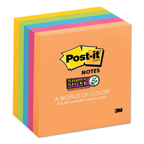 Pads In Rio De Janeiro Colors, 3 X 3, 90-sheet Pads, 5/pack Pads In Rio De Janeiro Colors, 3 X 3, 90-sheet Pads, 5/pack