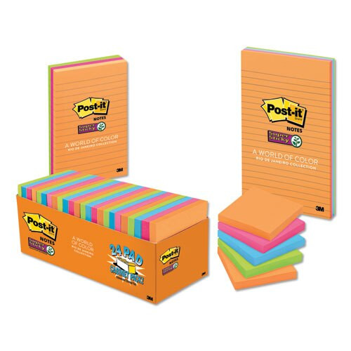 Pads In Rio De Janeiro Colors, 3 X 3, 90-sheet Pads, 5/pack Pads In Rio De Janeiro Colors, 3 X 3, 90-sheet Pads, 5/pack