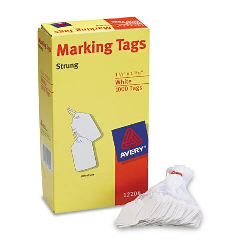 Medium-weight White Marking Tags, 1 3/4 X 1 3/32, 1,000/box Medium-weight White Marking Tags, 1 3/4 X 1 3/32, 1,000/box