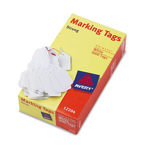 Medium-weight White Marking Tags, 1 3/4 X 1 3/32, 1,000/box Medium-weight White Marking Tags, 1 3/4 X 1 3/32, 1,000/box