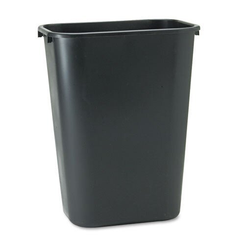 Deskside Plastic Wastebasket, Rectangular, 10.25 Gal, Black Deskside Plastic Wastebasket, Rectangular, 10.25 Gal, Black