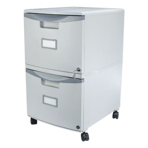 Two-drawer Mobile Filing Cabinet, 14.75w X 18.25d X 26h, Gray Two-drawer Mobile Filing Cabinet, 14.75w X 18.25d X 26h, Gray