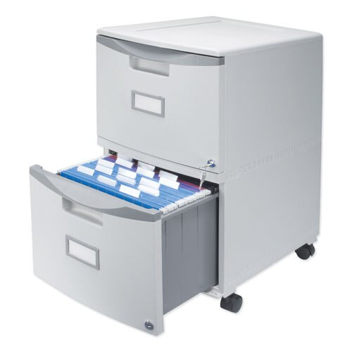 Two-drawer Mobile Filing Cabinet, 14.75w X 18.25d X 26h, Gray Two-drawer Mobile Filing Cabinet, 14.75w X 18.25d X 26h, Gray