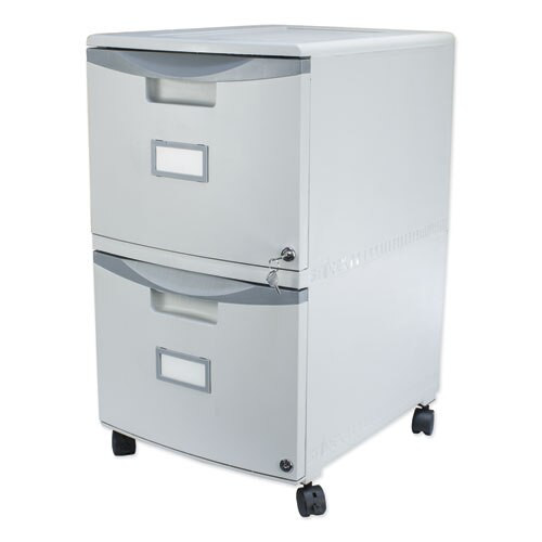 Two-drawer Mobile Filing Cabinet, 14.75w X 18.25d X 26h, Gray Two-drawer Mobile Filing Cabinet, 14.75w X 18.25d X 26h, Gray
