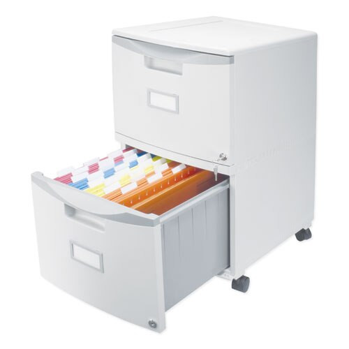 Two-drawer Mobile Filing Cabinet, 14.75w X 18.25d X 26h, Gray Two-drawer Mobile Filing Cabinet, 14.75w X 18.25d X 26h, Gray