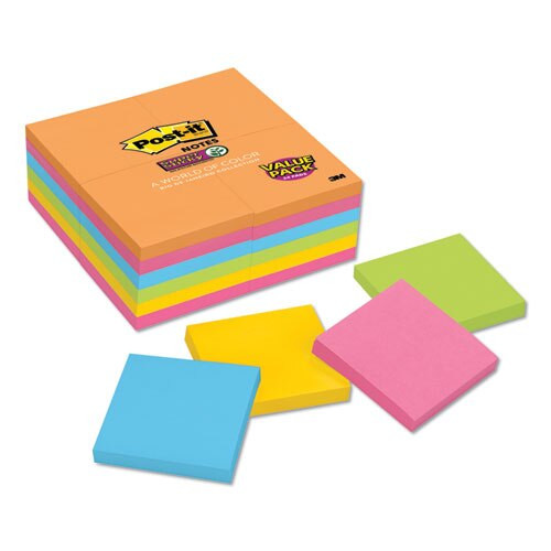 Pads In Rio De Janeiro Colors, 3 X 3, 90-sheet Pads, 24/pack Pads In Rio De Janeiro Colors, 3 X 3, 90-sheet Pads, 24/pack