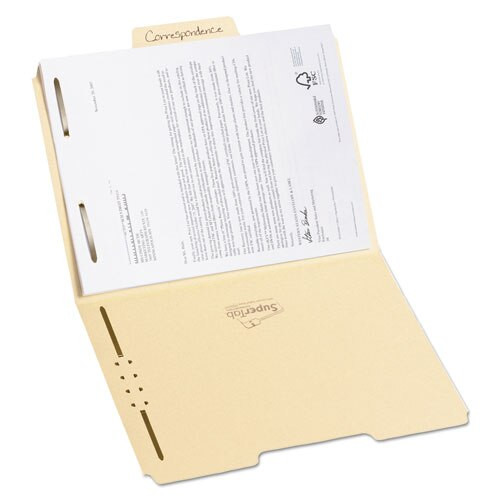 Supertab Reinforced Guide Height 2-fastener Folders, 1/3-cut Tabs, Letter Size, 14 Pt. Manila, 50/box Supertab Reinforced Guide Height 2-fastener Folders, 1/3-cut Tabs, Letter Size, 14 Pt. Manila, 50/box