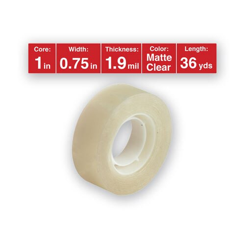 Invisible Tape, 1" Core, 0.75" X 36 Yds, Clear Invisible Tape, 1" Core, 0.75" X 36 Yds, Clear