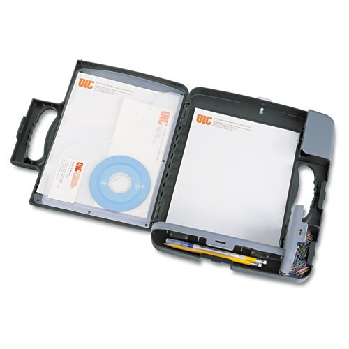 Portable Storage Clipboard Case, 3/4" Capacity, Holds 9w X 12h, Charcoal Portable Storage Clipboard Case, 3/4" Capacity, Holds 9w X 12h, Charcoal