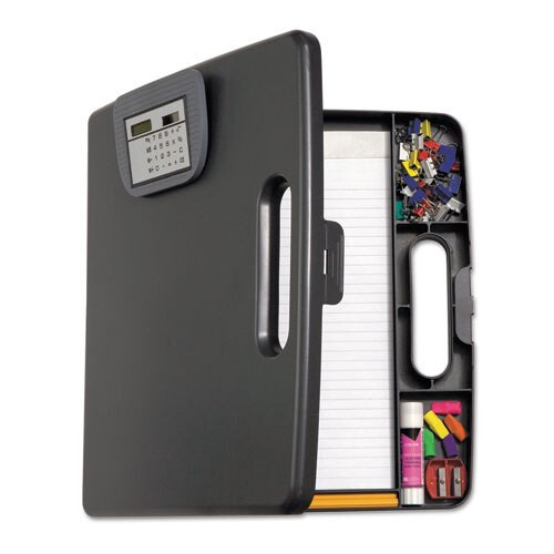 Portable Storage Clipboard Case, 3/4" Capacity, Holds 9w X 12h, Charcoal Portable Storage Clipboard Case, 3/4" Capacity, Holds 9w X 12h, Charcoal