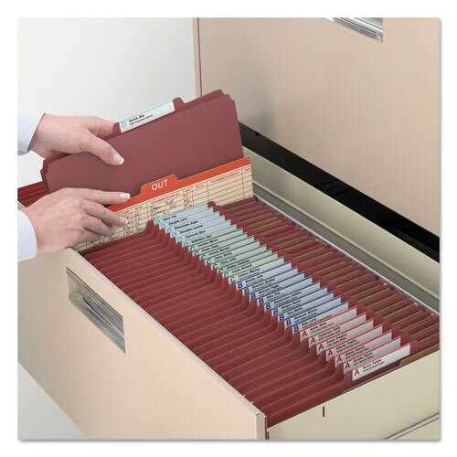 Pressboard Classification Folders With Safeshield Coated Fasteners, 2/5 Cut, 2 Dividers, Legal Size, Red, 10/box Pressboard Classification Folders With Safeshield Coated Fasteners, 2/5 Cut, 2 Dividers, Legal Size, Red, 10/box