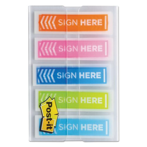 Arrow Message 1/2" Page Flags, Five Assorted Bright Colors, 100/pack Arrow Message 1/2" Page Flags, Five Assorted Bright Colors, 100/pack