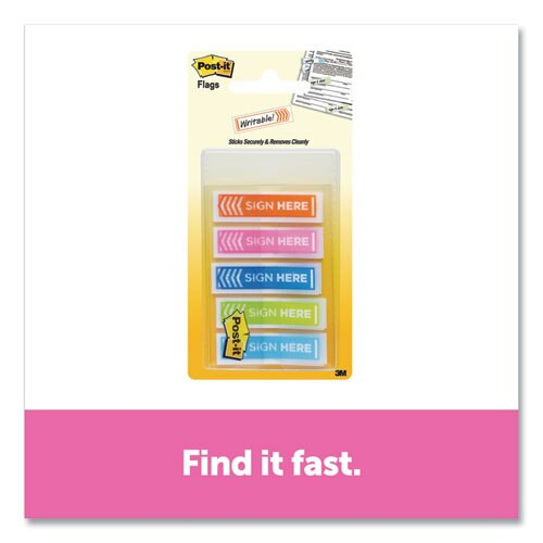 Arrow Message 1/2" Page Flags, Five Assorted Bright Colors, 100/pack Arrow Message 1/2" Page Flags, Five Assorted Bright Colors, 100/pack