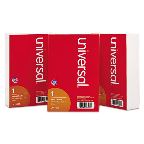 Loose White Memo Sheets, 4 X 6, Unruled, Plain White, 500/pack Loose White Memo Sheets, 4 X 6, Unruled, Plain White, 500/pack