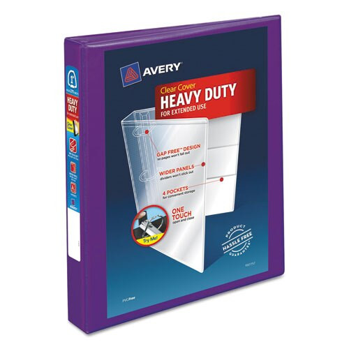 Heavy-duty View Binder With Durahinge And One Touch Ezd Rings, 3 Rings, 1" Capacity, 11 X 8.5, Purple Heavy-duty View Binder With Durahinge And One Touch Ezd Rings, 3 Rings, 1" Capacity, 11 X 8.5, Purple