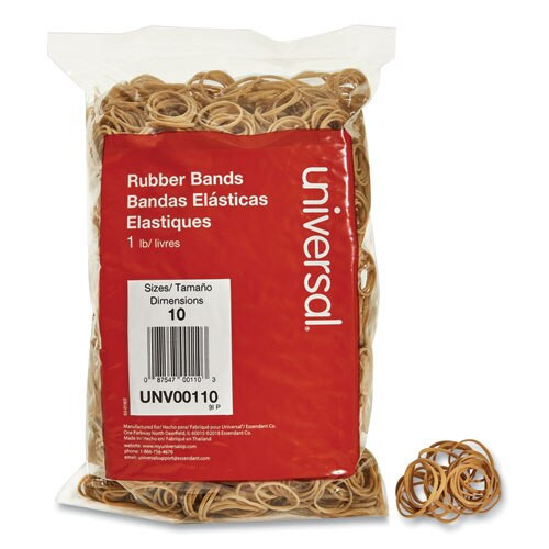 Rubber Bands, Size 10, 0.04" Gauge, Beige, 1 Lb Box, 3,400/pack Rubber Bands, Size 10, 0.04" Gauge, Beige, 1 Lb Box, 3,400/pack