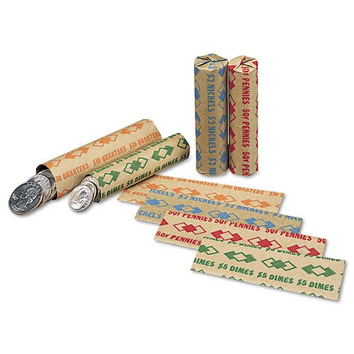 Tubular Coin Wrappers, Pennies, $.50, Pop-open Wrappers, 1000/pack Tubular Coin Wrappers, Pennies, $.50, Pop-open Wrappers, 1000/pack