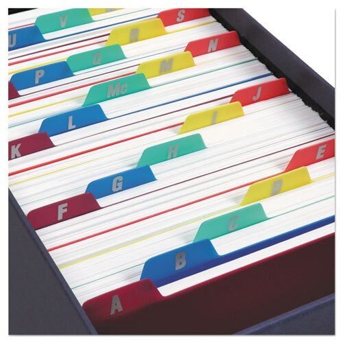 Durable Poly A-z Card Guides, 1/5-cut Top Tab, A To Z, 4 X 6, Assorted Colors, 25/set Durable Poly A-z Card Guides, 1/5-cut Top Tab, A To Z, 4 X 6, Assorted Colors, 25/set
