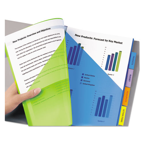 Insertable Big Tab Plastic 2-pocket Dividers, 5-tab, 11.13 X 9.25, Assorted, 1 Set Insertable Big Tab Plastic 2-pocket Dividers, 5-tab, 11.13 X 9.25, Assorted, 1 Set