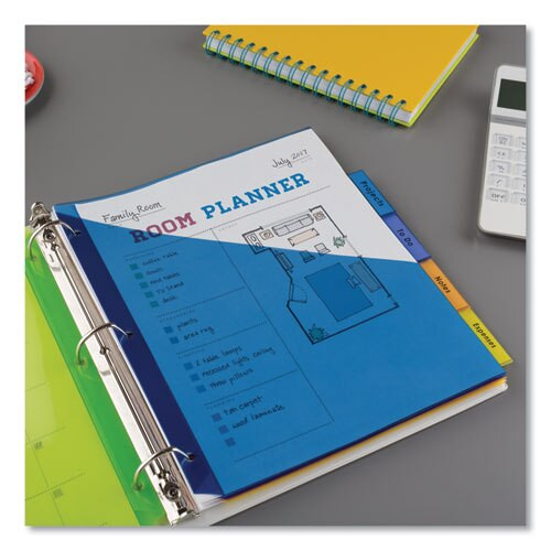 Insertable Big Tab Plastic 2-pocket Dividers, 5-tab, 11.13 X 9.25, Assorted, 1 Set Insertable Big Tab Plastic 2-pocket Dividers, 5-tab, 11.13 X 9.25, Assorted, 1 Set