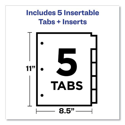 Insertable Big Tab Plastic 2-pocket Dividers, 5-tab, 11.13 X 9.25, Assorted, 1 Set Insertable Big Tab Plastic 2-pocket Dividers, 5-tab, 11.13 X 9.25, Assorted, 1 Set