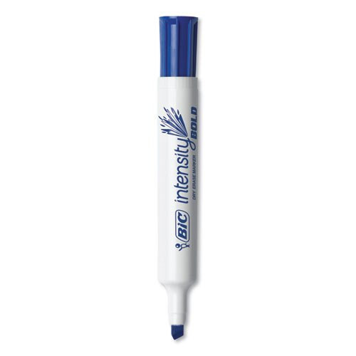 Intensity Bold Tank-style Dry Erase Marker, Broad Chisel Tip, Blue, Dozen