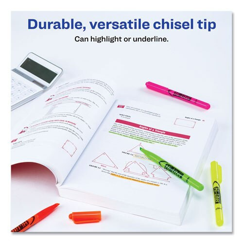 Hi-liter Pen-style Highlighters, Chisel Tip, Assorted Colors, 6/set