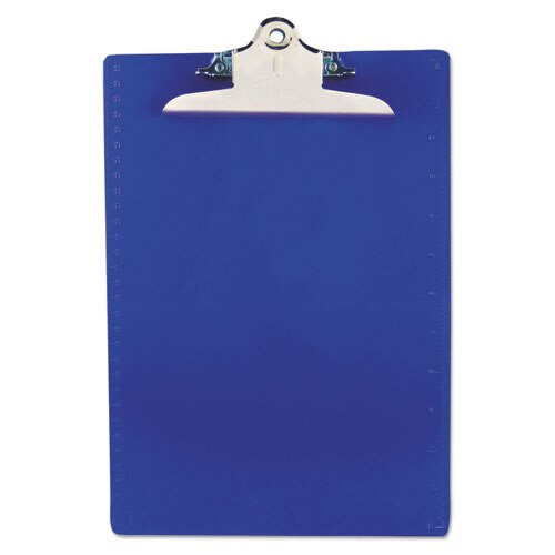 Recycled Plastic Clipboard With Ruler Edge, 1" Clip Cap, 8 1/2 X 12 Sheets, Blue Recycled Plastic Clipboard With Ruler Edge, 1" Clip Cap, 8 1/2 X 12 Sheets, Blue