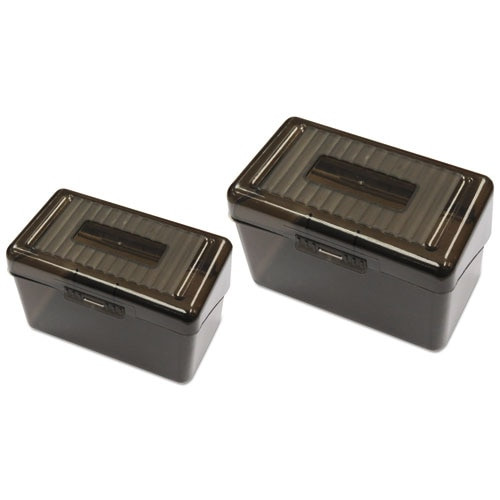 Plastic Index Card Boxes, 4" X 6", Translucent Black Plastic Index Card Boxes, 4" X 6", Translucent Black