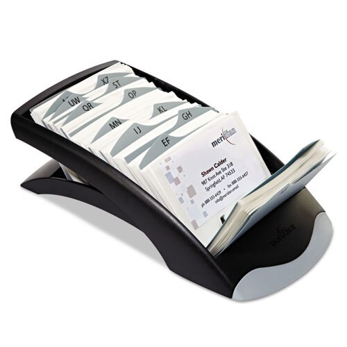 Visifix Desk Business Card File, Holds 200 4 1/8 X 2 7/8 Cards, Graphite/black Visifix Desk Business Card File, Holds 200 4 1/8 X 2 7/8 Cards, Graphite/black