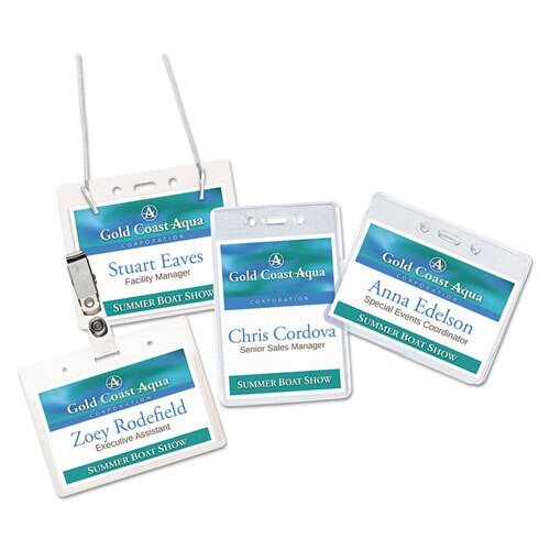 Secure Top Heavy-duty Badge Holders, Horizontal, 4w X 3h, Clear, 25/pack Secure Top Heavy-duty Badge Holders, Horizontal, 4w X 3h, Clear, 25/pack