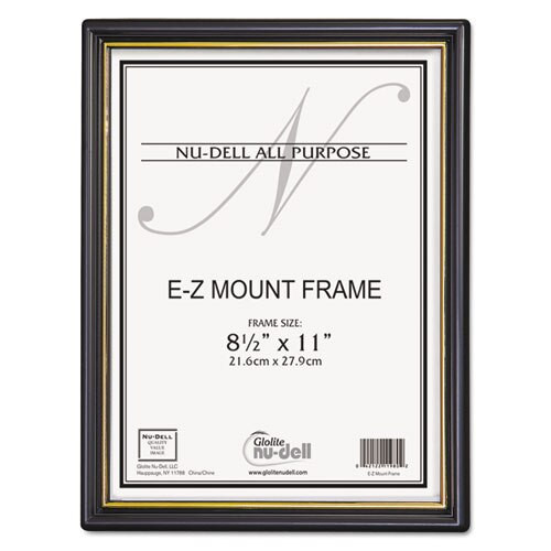 Ez Mount Document Frame W/trim Accent, Plastic Face, 8.5 X 11, Black/gold, 18/ct Ez Mount Document Frame W/trim Accent, Plastic Face, 8.5 X 11, Black/gold, 18/ct
