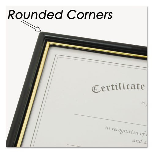 Ez Mount Document Frame W/trim Accent, Plastic Face, 8.5 X 11, Black/gold, 18/ct Ez Mount Document Frame W/trim Accent, Plastic Face, 8.5 X 11, Black/gold, 18/ct
