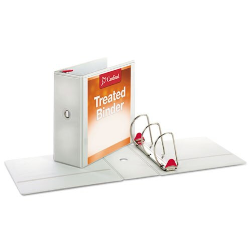 Treated Clearvue Locking Slant-d Ring Binder, 3 Rings, 5" Capacity, 11 X 8.5, White Treated Clearvue Locking Slant-d Ring Binder, 3 Rings, 5" Capacity, 11 X 8.5, White