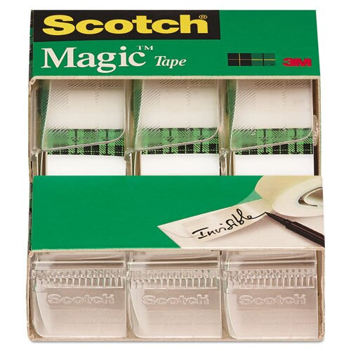 Magic Tape In Handheld Dispenser, 1" Core, 0.75" X 25 Ft, Clear, 3/pack Magic Tape In Handheld Dispenser, 1" Core, 0.75" X 25 Ft, Clear, 3/pack