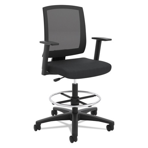 Vl515 Mid-back Mesh Task Stool With Fixed Arms, Supports Up To 250 Lbs., Black Seat/black Back, Black Base Vl515 Mid-back Mesh Task Stool With Fixed Arms, Supports Up To 250 Lbs., Black Seat/black Back, Black Base